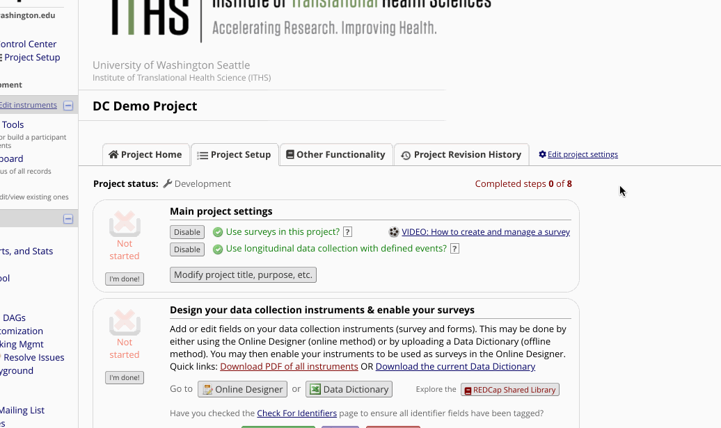 Longitudinal Piping in REDCap ITHS