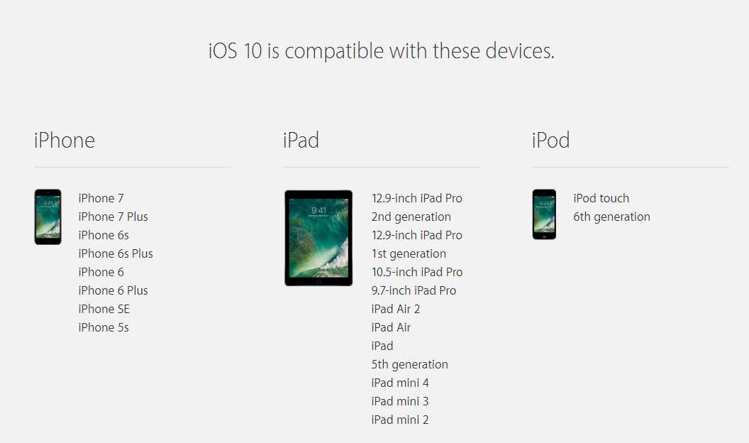 iOS 11 Compatibility List Check the full list of iOS 11 supported device