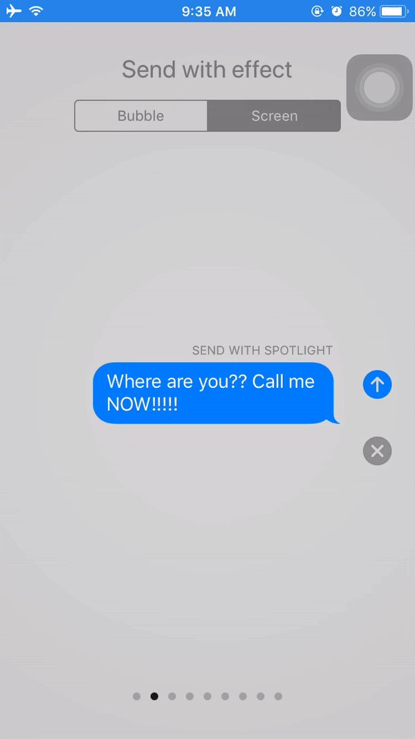 [GIFs] iOS 11 New iMessage Screen Effects Echo and Spotlight iTipBox