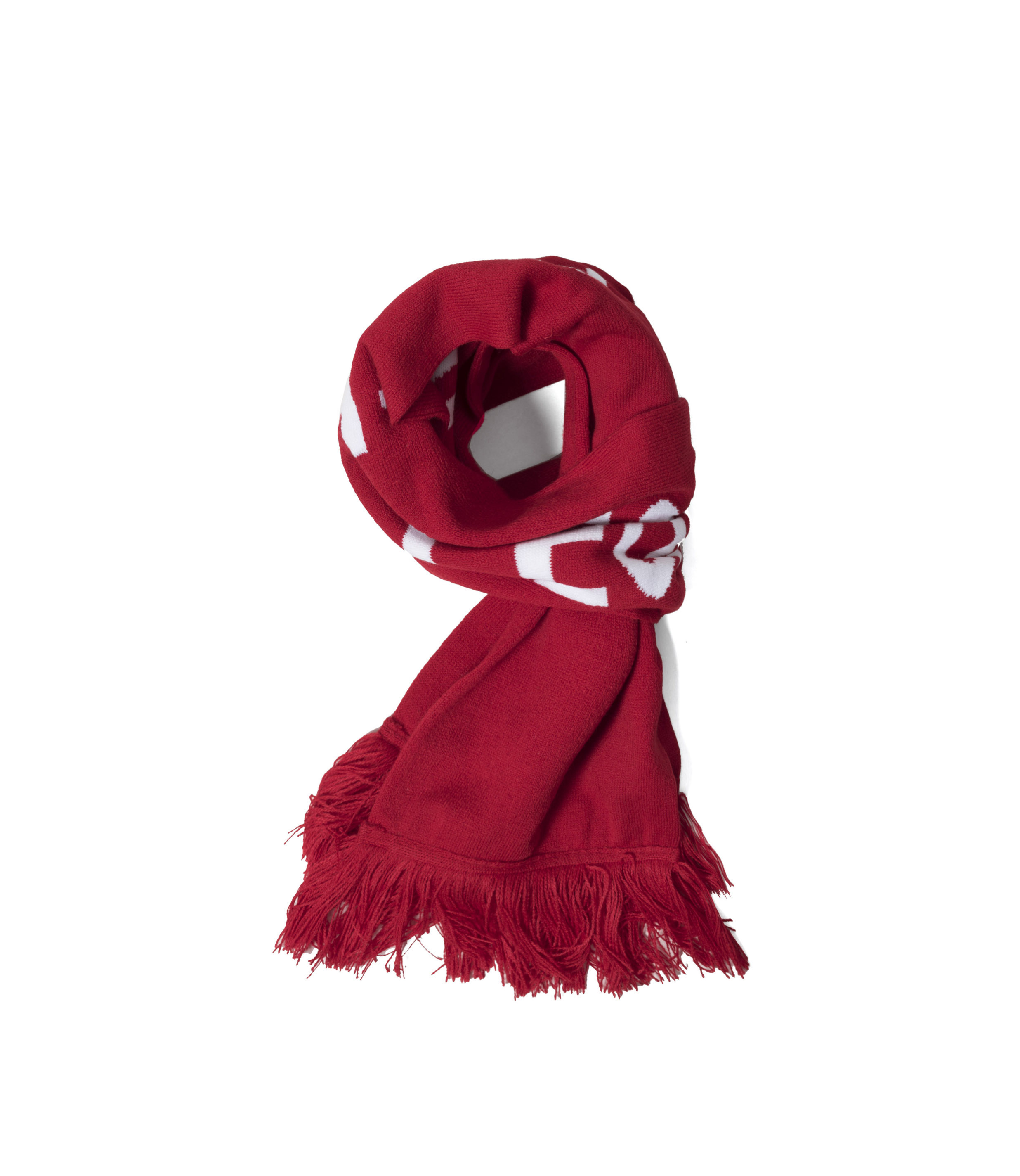 Shop Aimé Leon Dore Jacquard Knit Logo Scarf Harvest Red at itk online store