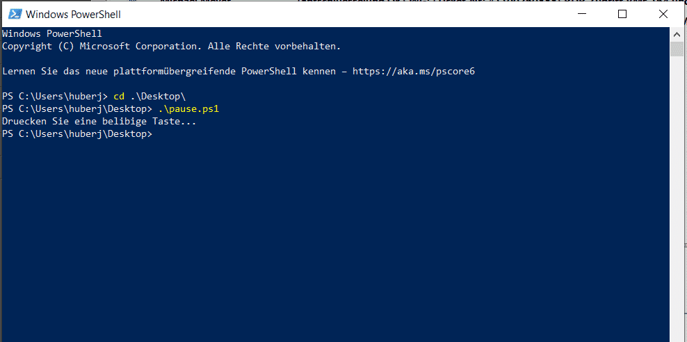 Eine Pause in PowerShell Script verwenden