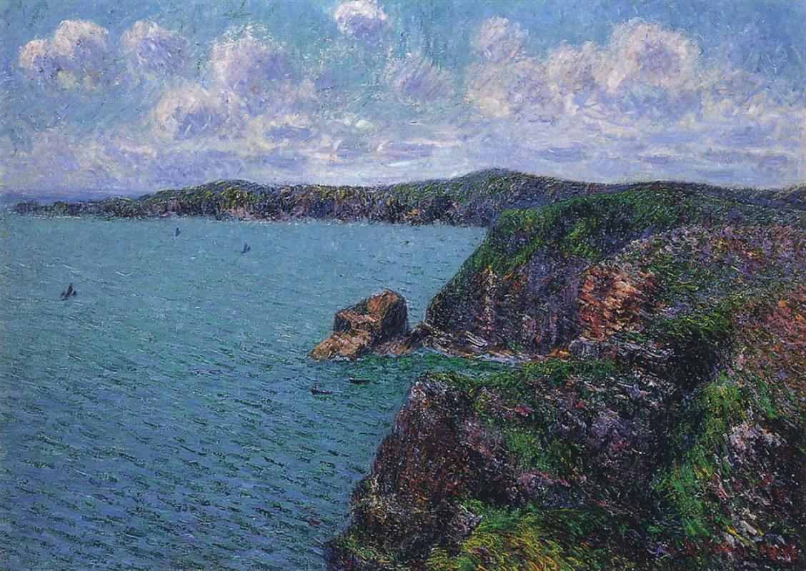 Gustave Loiseau painting of  Cliffs at Cape Frehel