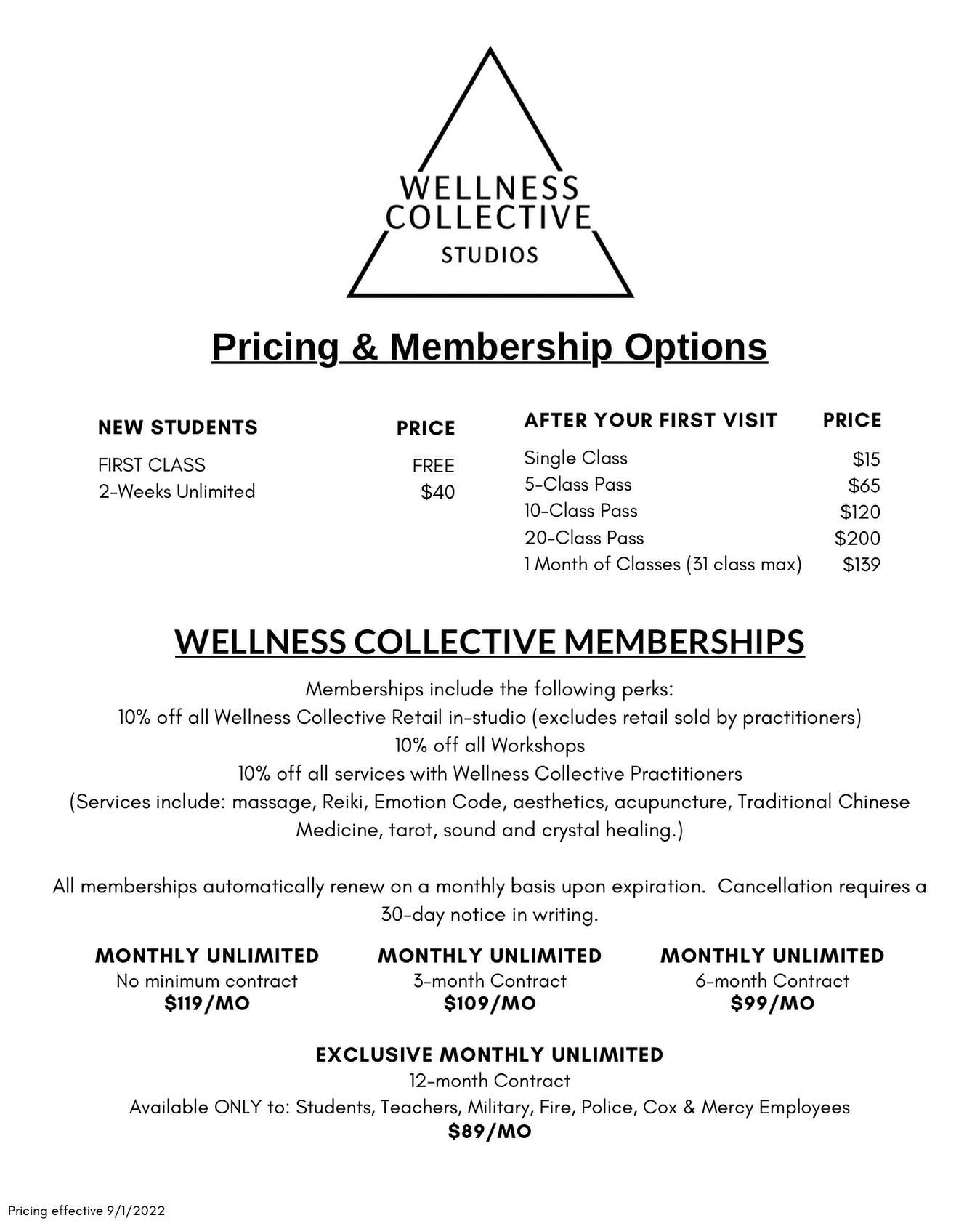 wellness collective pricing It's All Downtown It's All Downtown