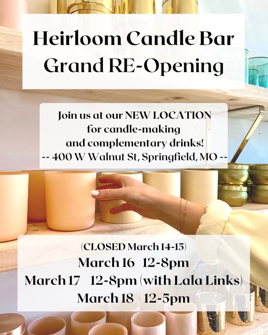 Heirloom Candle Bar Grand ReOpening It's All Downtown It's All
