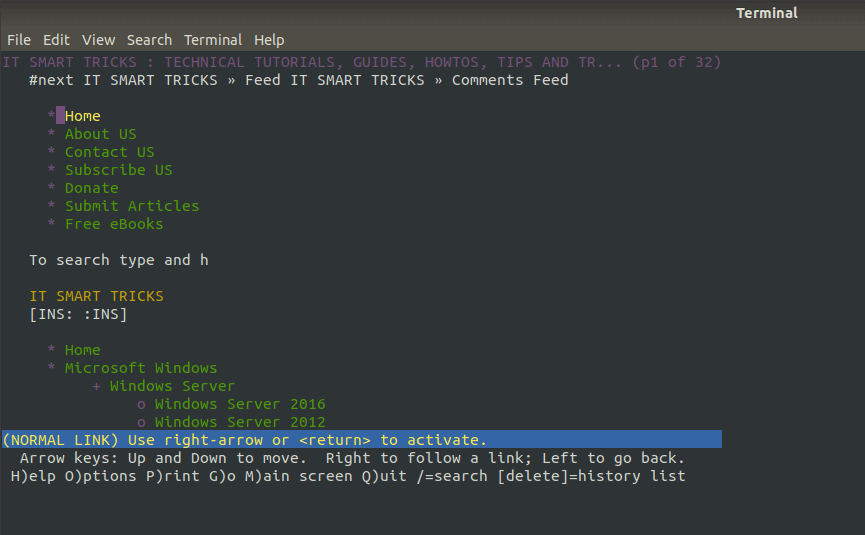 How to install Lynx TextBased  Browser on Ubuntu Linux