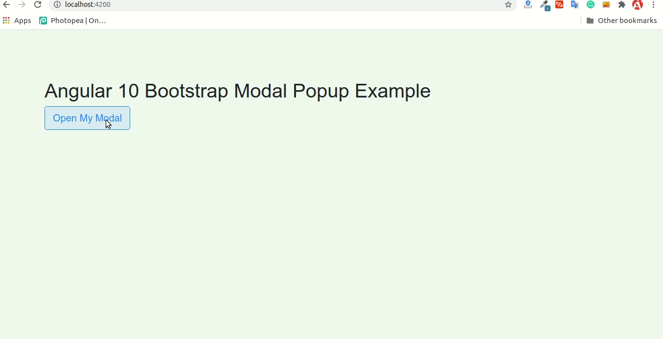 Angular 10 Bootstrap Modal Example