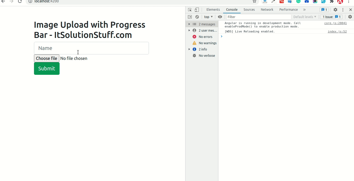 Angular Image Upload with Progress Bar Example