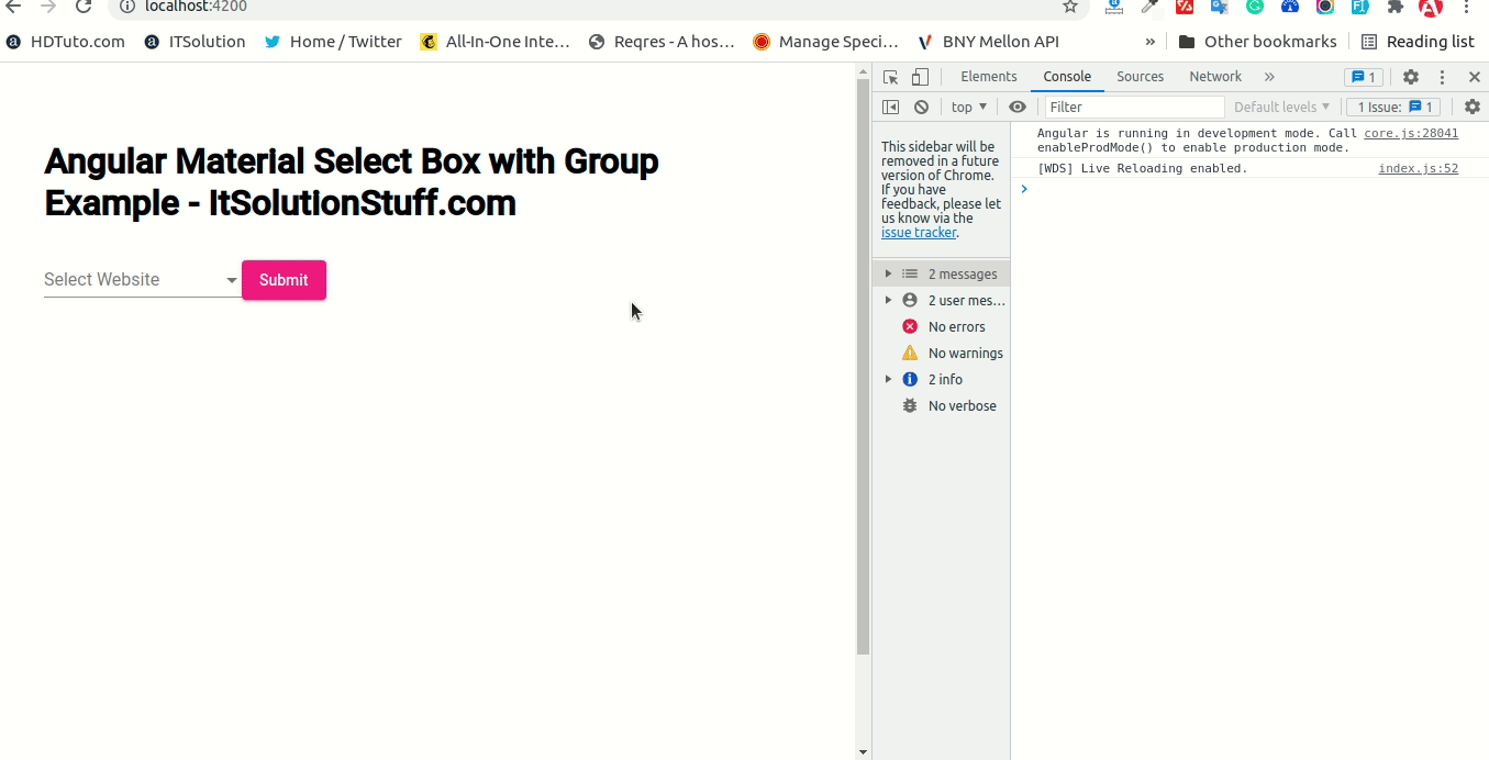 Angular Material Select Option Group Example