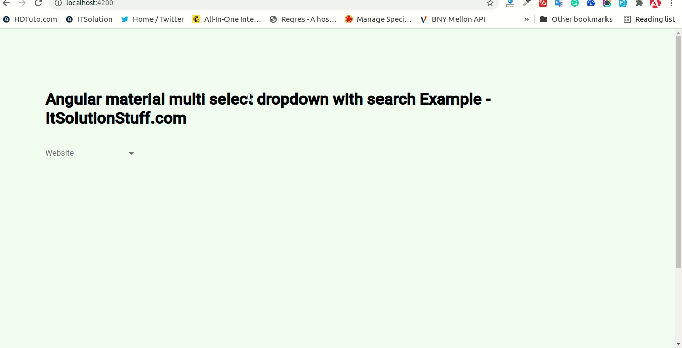 Angular Material Multi Select Dropdown with Search Example