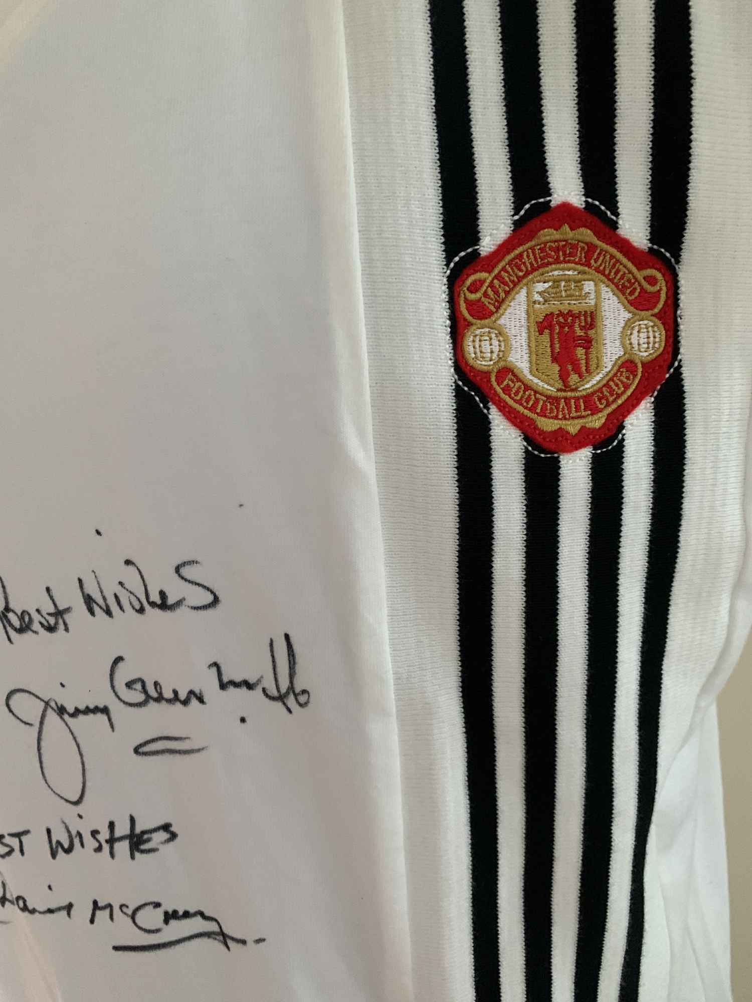 Mult Signed Manchester United 1975/76 Retro Away Shirt