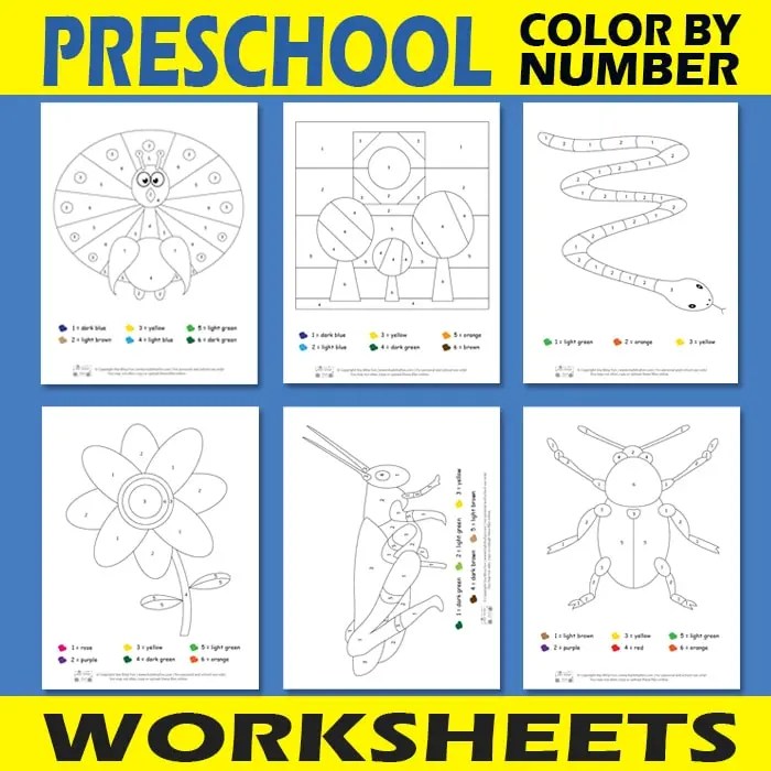 Preschool Color By Number Printables