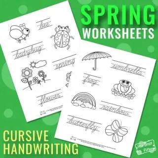 Spring Cursive Writing Worksheets - Itsy Bitsy Fun