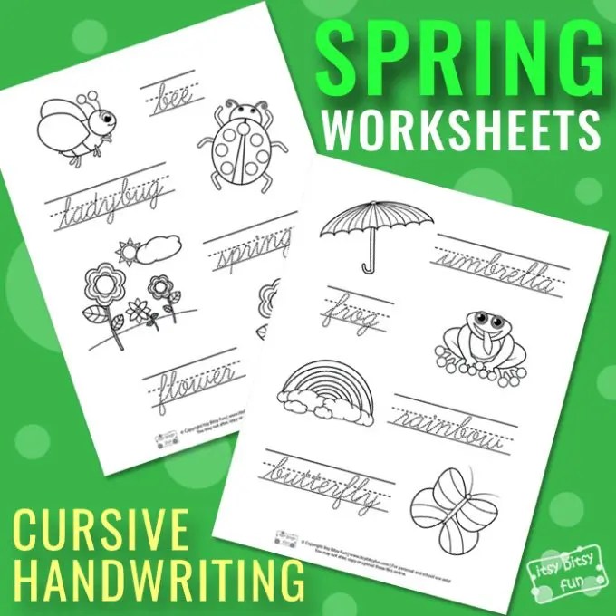 Spring Cursive Writing Worksheets Itsy Bitsy Fun Spring Cursive Writing Worksheets Itsy Bitsy Fun