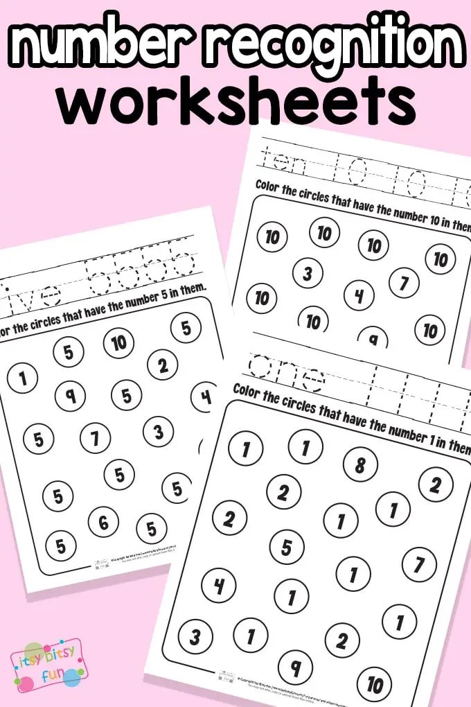 Number Recognition Worksheets Itsy Bitsy Fun