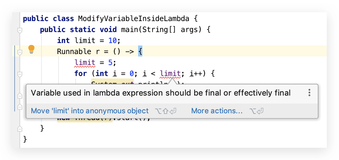 ç¼–è¯‘å™¨è¯´ Lambda è¡¨è¾¾å¼ä¸­çš„å˜é‡å¿…é¡»æ˜¯ final çš„ï¼Œæˆ‘åä¸ä¿¡ æ²‰é»˜çŽ‹äºŒåšå®¢