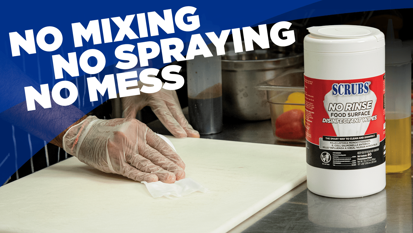 NO RINSE Food Surface Disinfectant Wipes