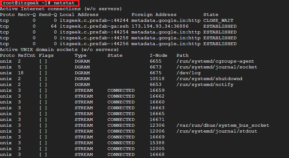 Netstat Netstat Command In Linux Netstat