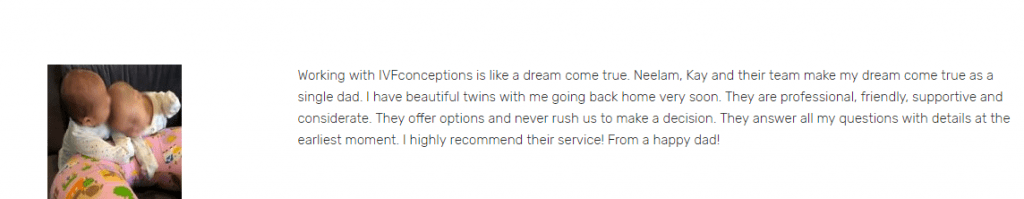 Testimonials for IVF Conceptions We make family possible.