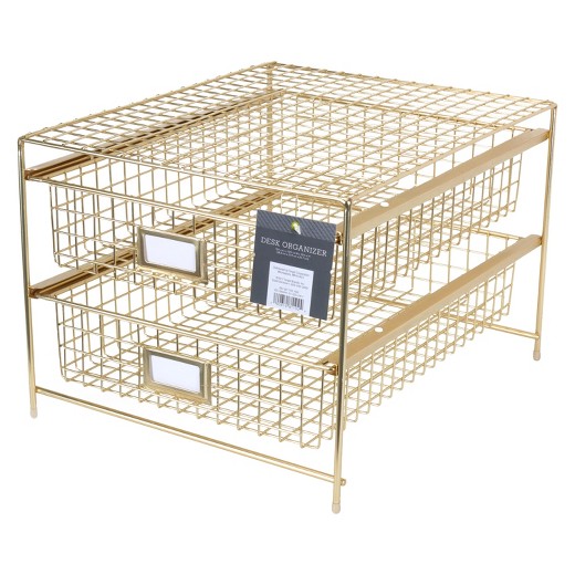 Desktop Storage Drawer Set, Gold Threshold Ivy