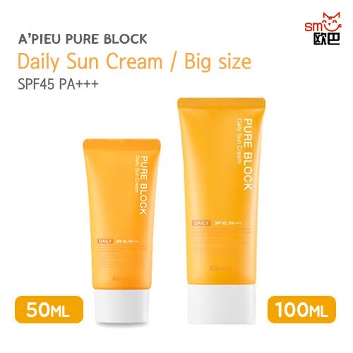 A’PIEU Pure Block Daily Sun Cream 100ml Big Size Ivy's Store