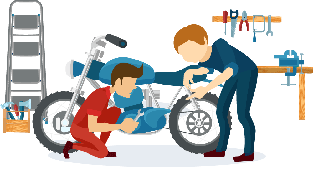 TwoGuysFixingMotorcycleAnimatedImage