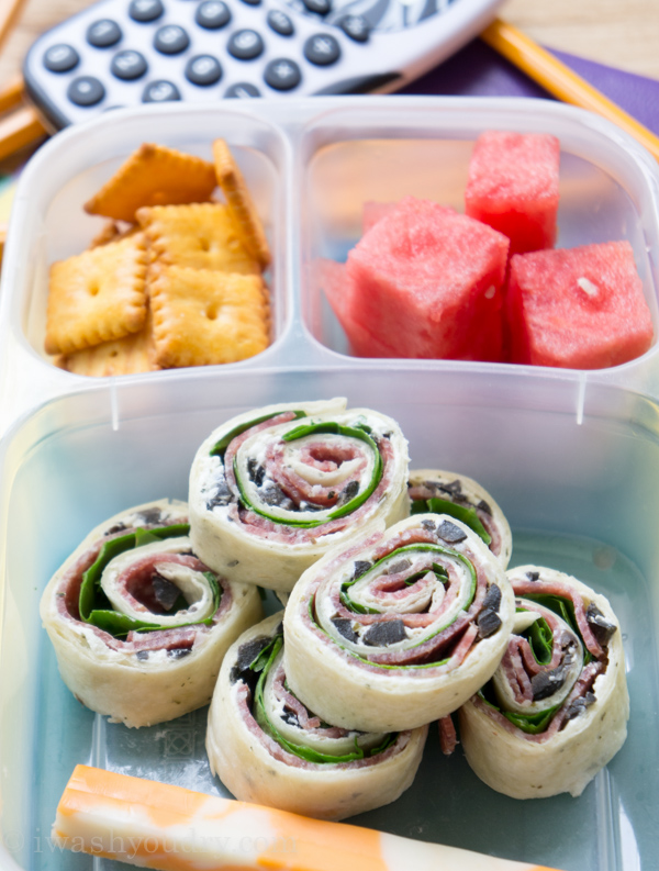 Salami Olive and Cream Cheese Pinwheels I Wash... You Dry