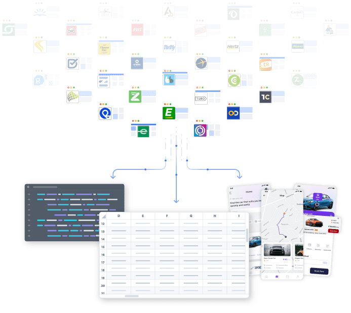 Scrape Data from Rental Car Booking App Car Rental app Data Collection