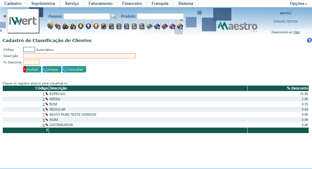 Cadastro de Clientes online Software de gestão de Varejo iWert