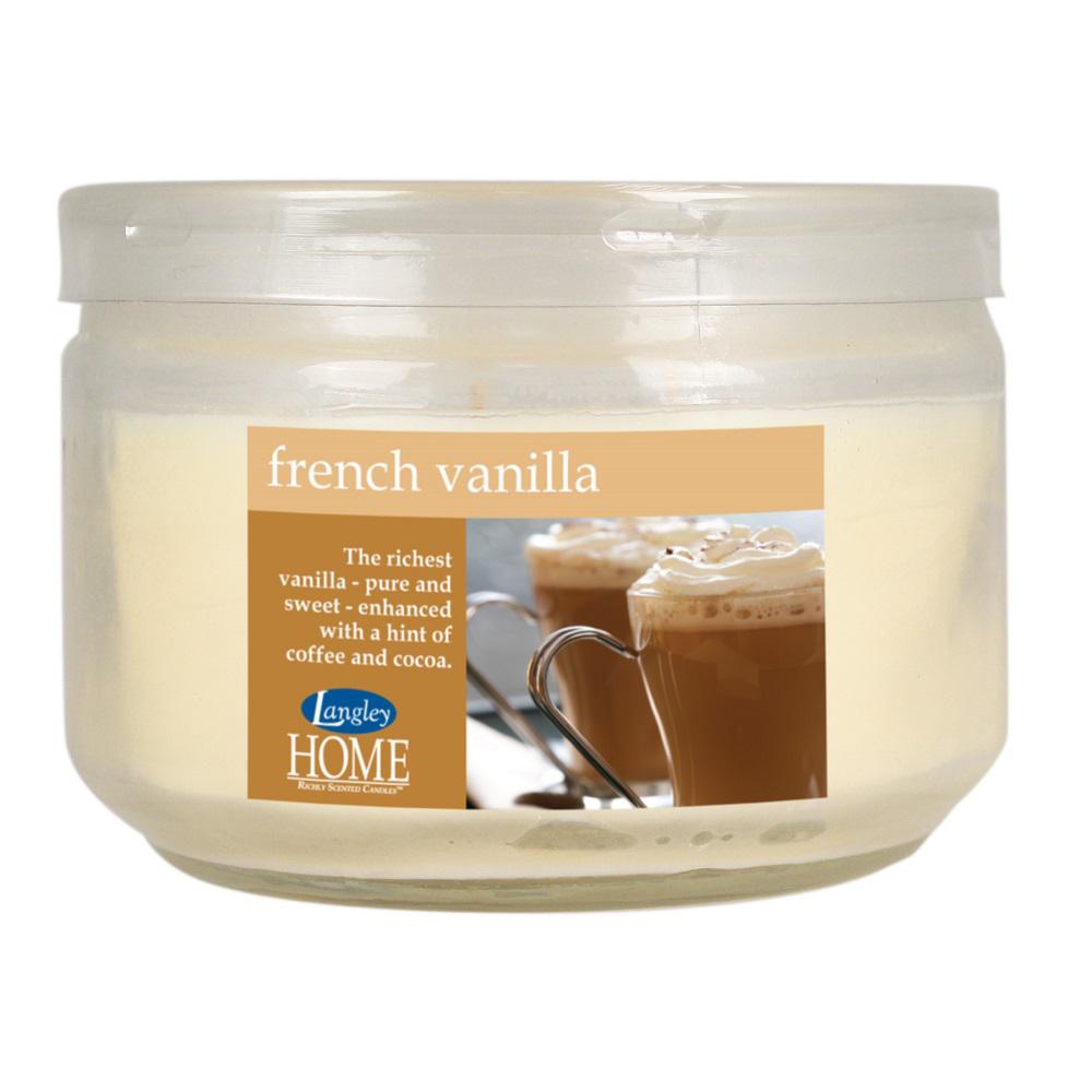 Langley Home Scented Candle / Glass, Burning time approx. 45 hours French Vanilla 284g