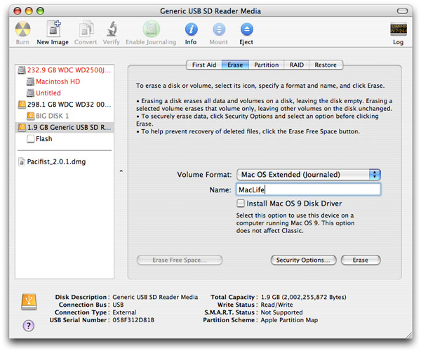 Installing Mac OS X on a Flash Drive (i)
