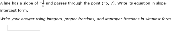IXL - Slope-intercept form: write an equation (Algebra 1 practice)