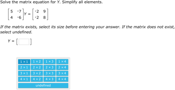 IXL - Solve matrix equations using inverses (Algebra 2 practice)