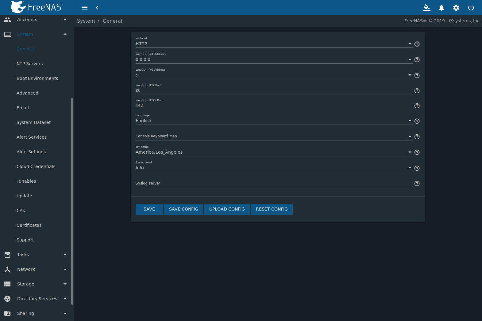 6. System — FreeNAS®11.2U3 User Guide Table of Contents