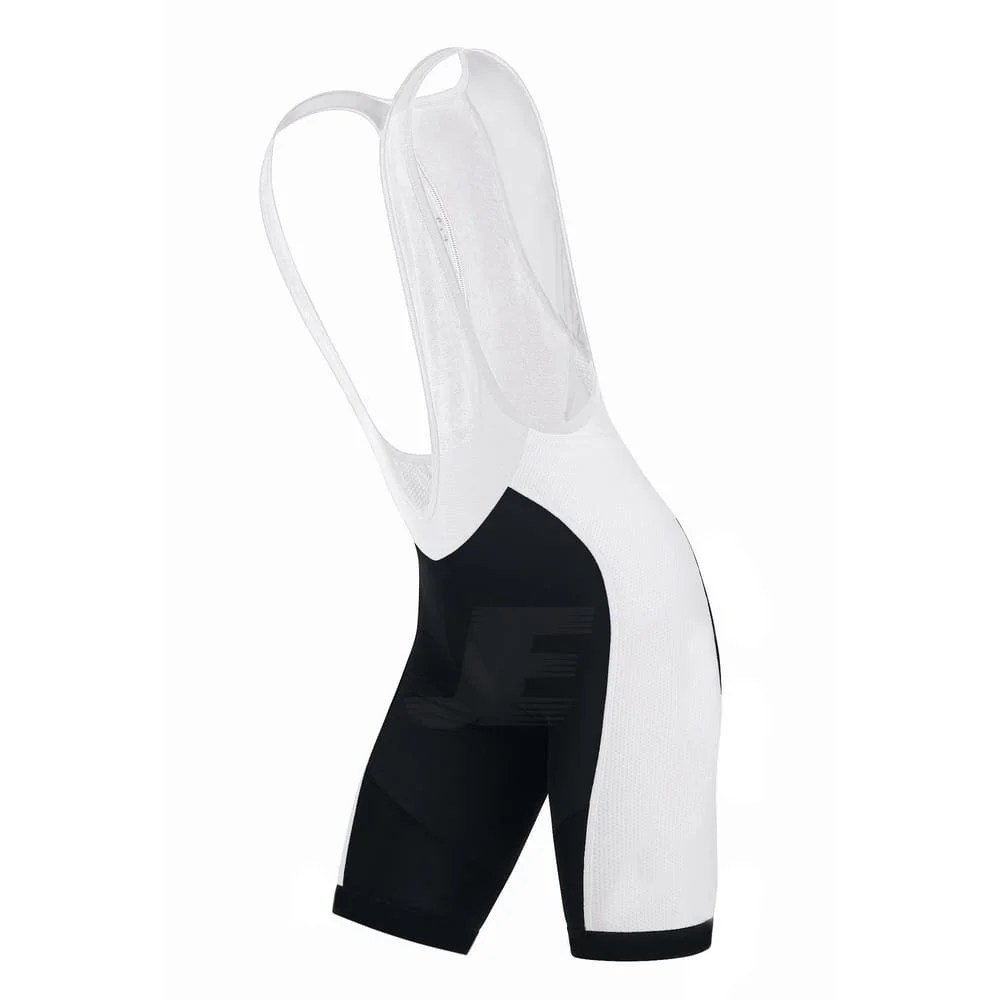 Mens Black & White Cycling Bib Shorts