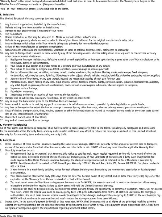 Home Warranty Manufactured and Modular Homes