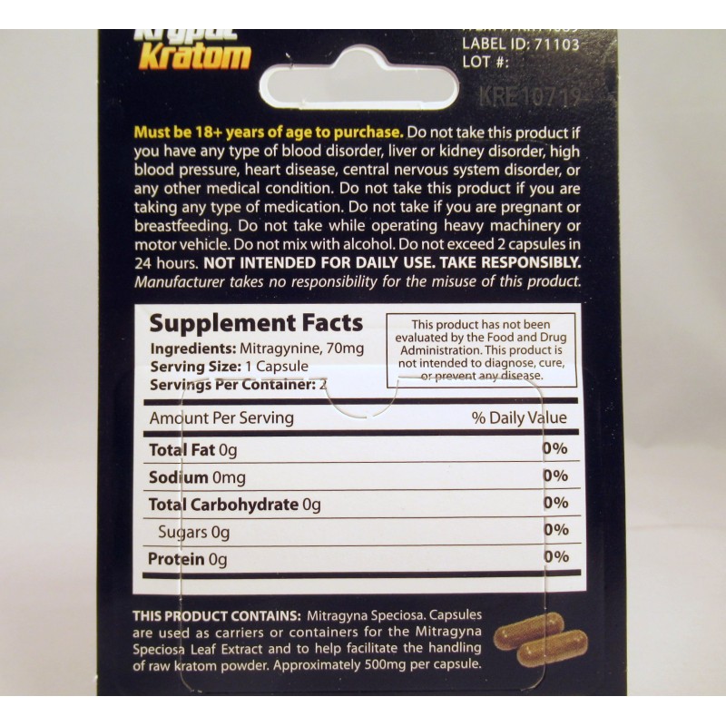 Capsules Kryptic Kratom Botanical Extract Capsules Hurry Up and Relax (2pk)(12) Special