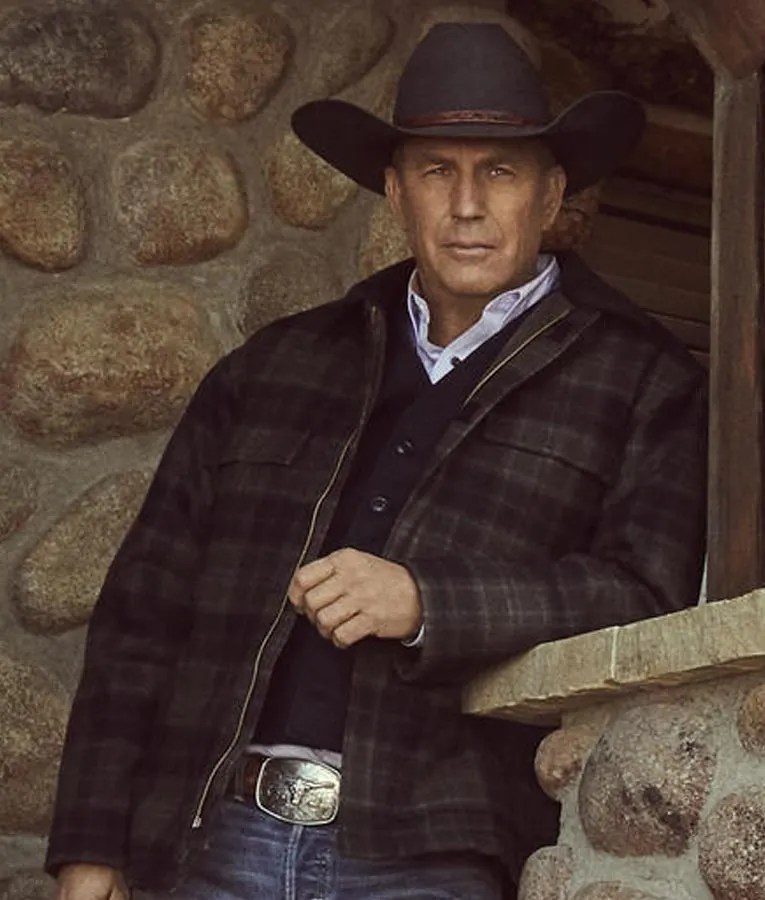 John Dutton Plaid Jacket Yellowstone Season 02 Kevin Costner