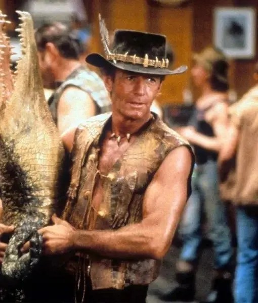 Crocodile Dundee Leather Vest Paul Hogan Brown Leather Vest