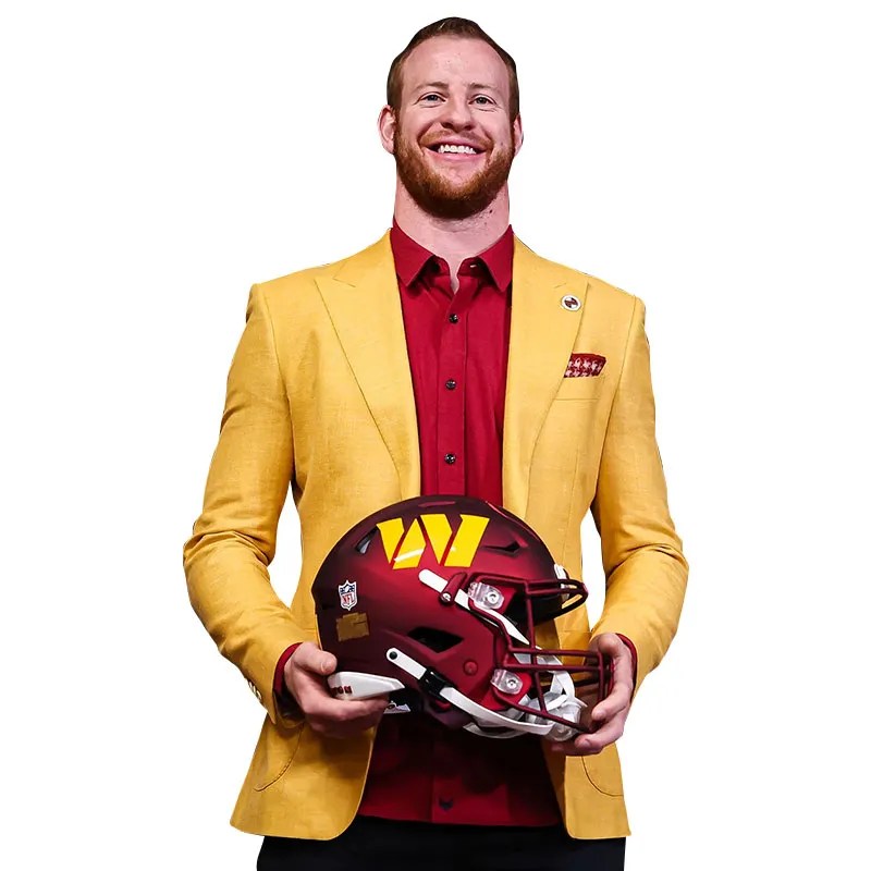Carson Wentz Yellow Suit Commanders Carson Wentz Suit