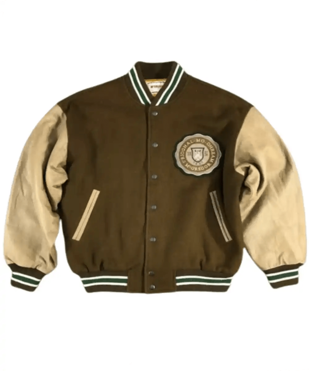 Brown Varsity Jacket Vintage Brown Varsity Jacket Jacketars