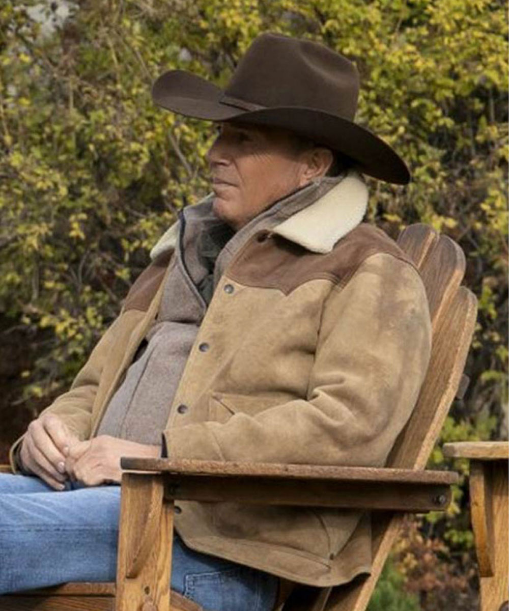 Yellowstone Season 03 John Dutton Leather Jacket with Fur Collar