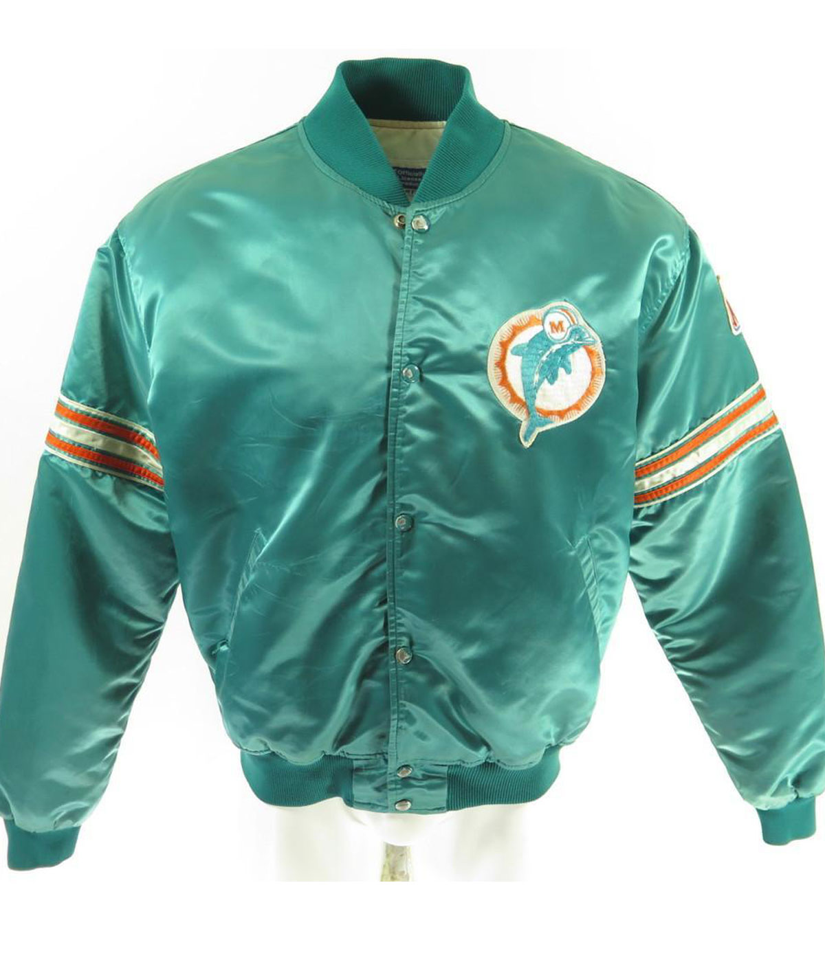 Green Satin 80s Miami Dolphins Starter Jacket Jacket Makers
