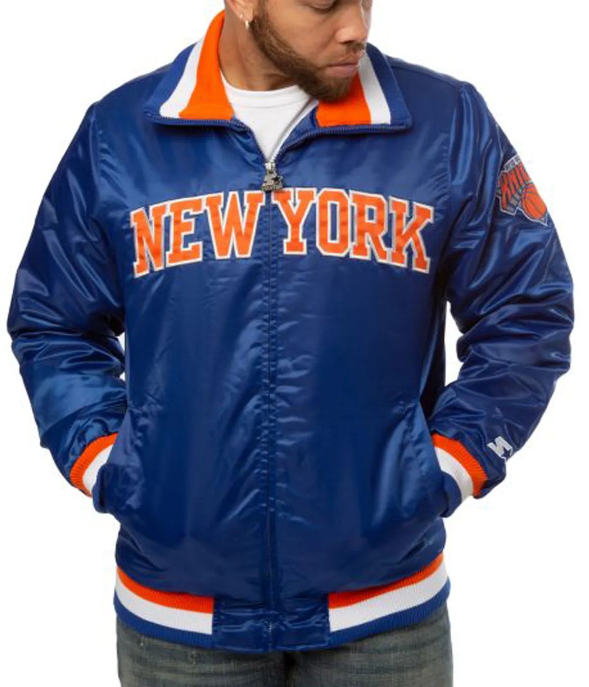 Blue New York Knicks Starter Jacket Jacket Makers