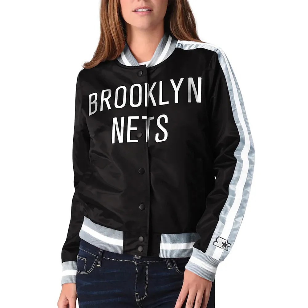 Satin Starter Brooklyn Nets Competition Jacket Jacket Makers