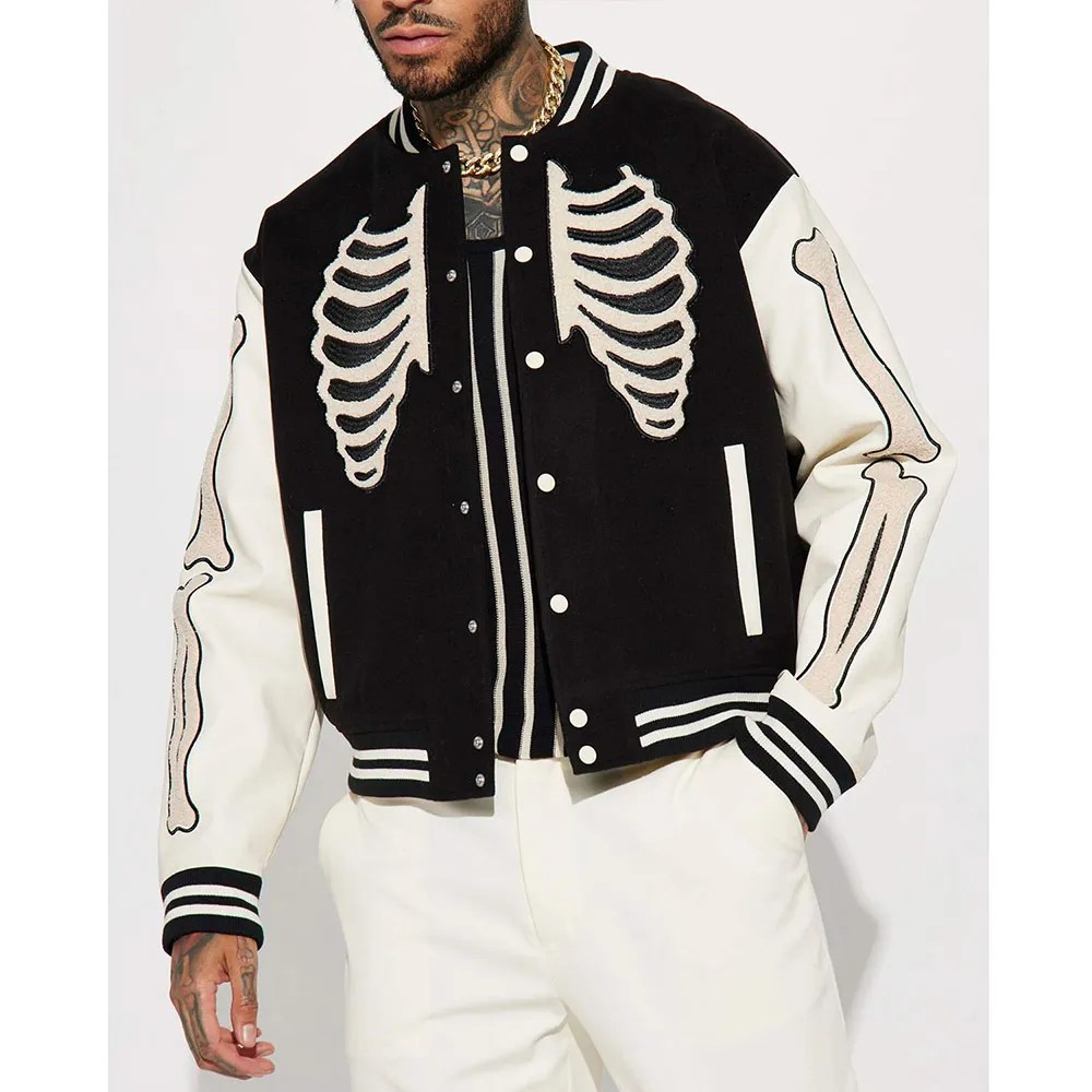 FullSnap Skeleton Varsity Jacket Jacket Makers