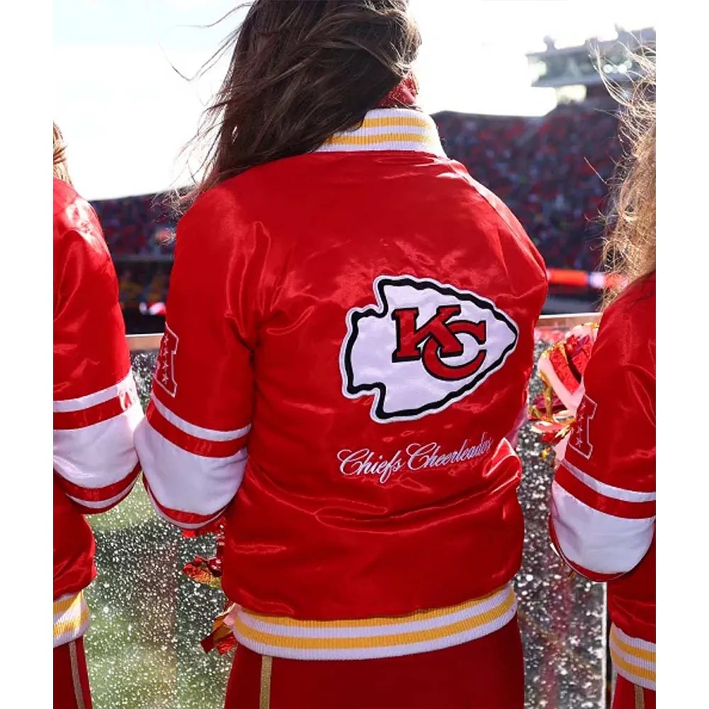 Red Starter Satin Kansas City Chiefs Cheerleaders Jacket