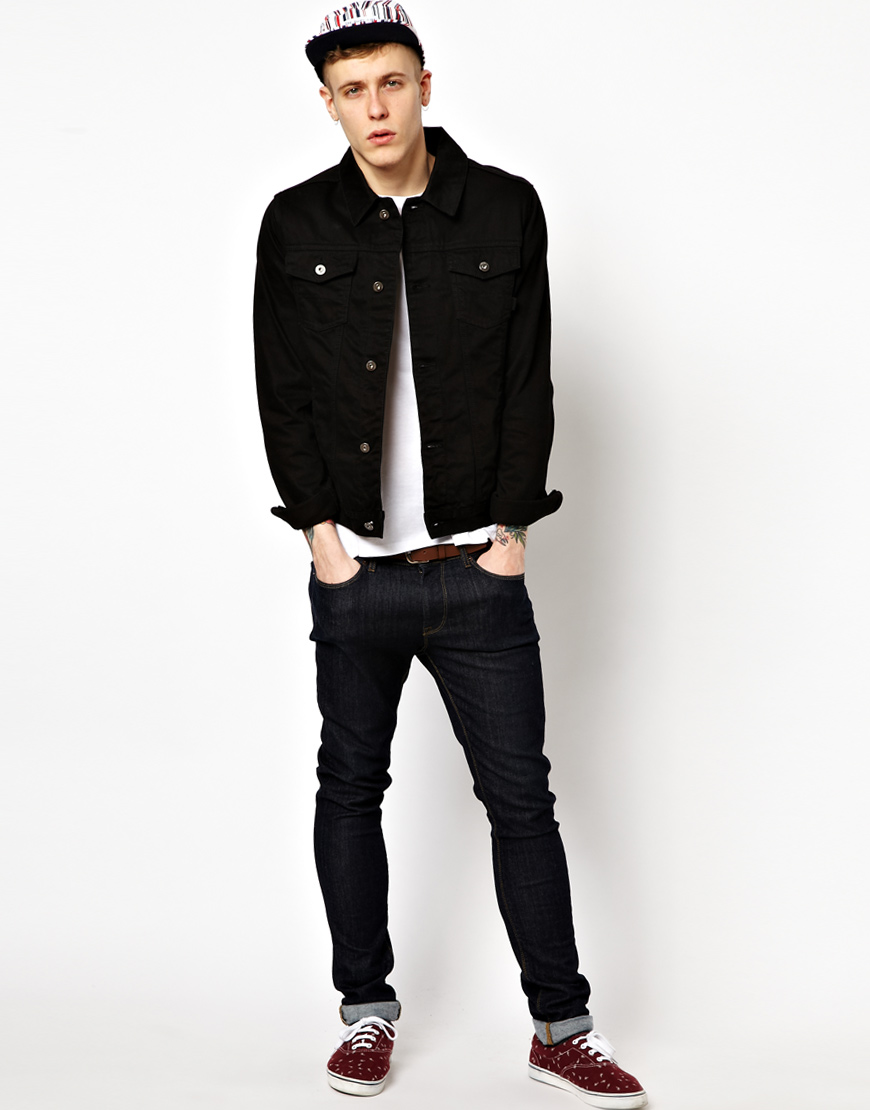 Black Denim Jacket Outfit Men Jackets