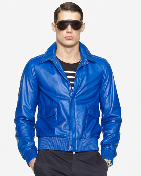 Blue Leather Jackets - Jackets (460 x 575 Pixel)
