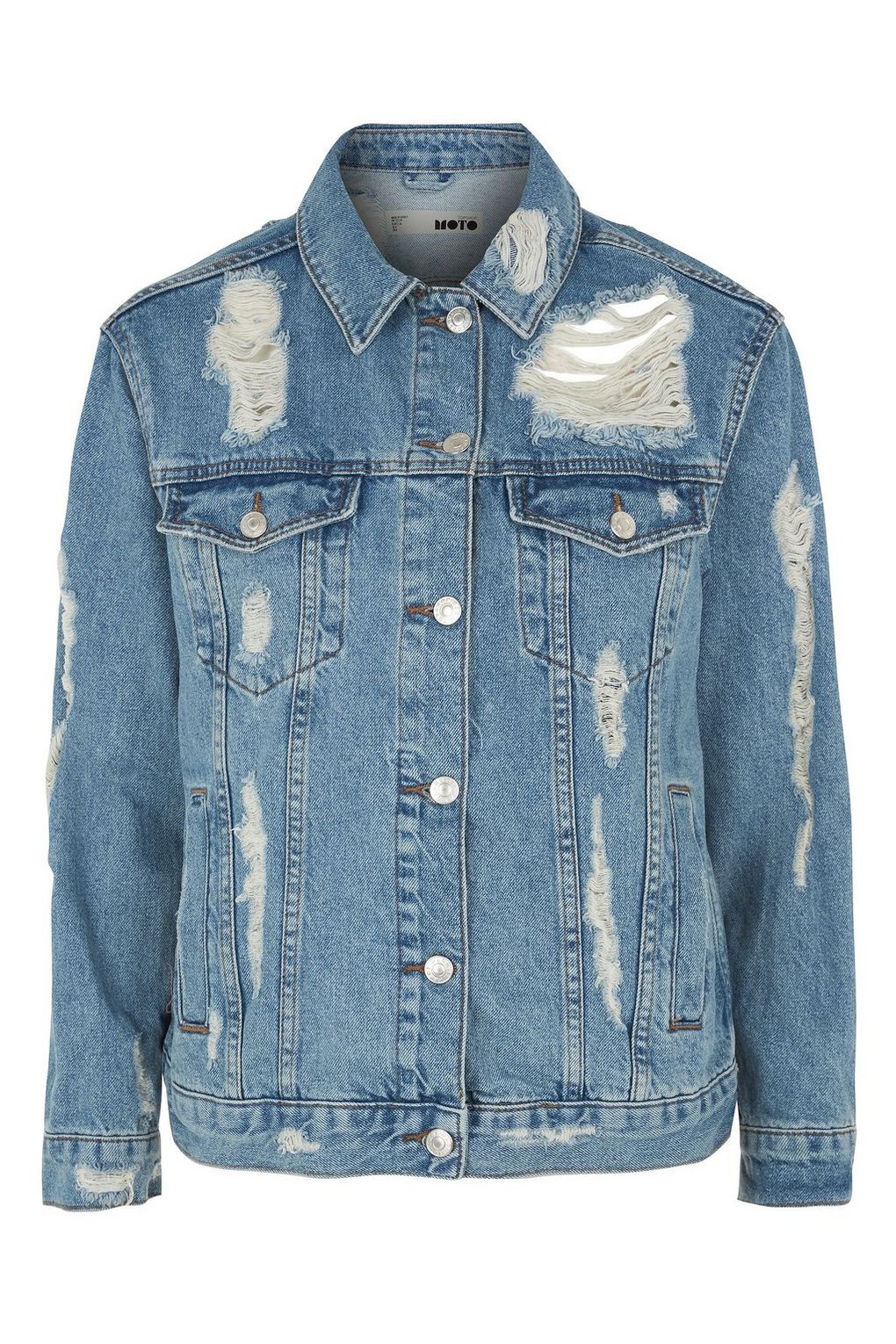 Ripped Denim Jacket Jackets