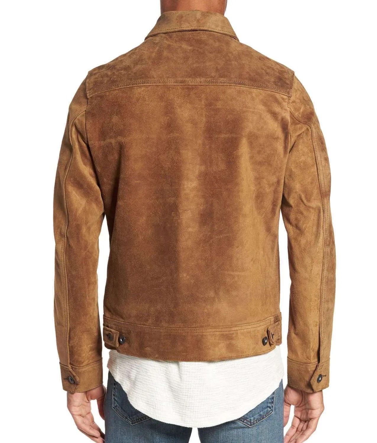 Rough Out Mens Leather Jacket Cowhide Trucker Jacket Jackets Creator